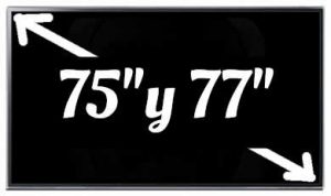 Televisores de 75 pulgadas y 77 pulgadas